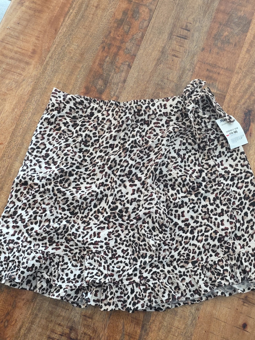 Leopard Print Faux Tie-Waist Mini Skort -